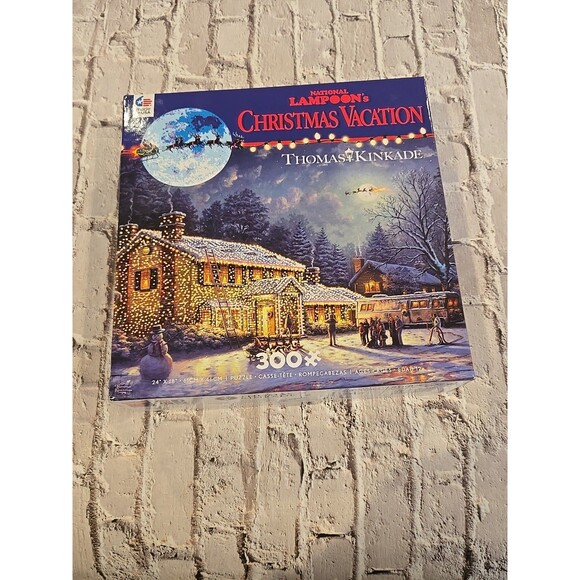 300pc Oversized Thomas Kincade National Lampoon's Christmas Vacation Puzzle, New - Picture 1 of 4